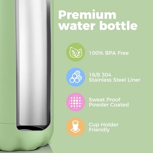 17oz Stainless Steel Water Bottles Bulk (8 Count)