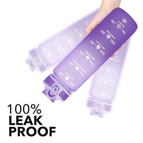 Plastic Water Bottle With Straw & Time Marker