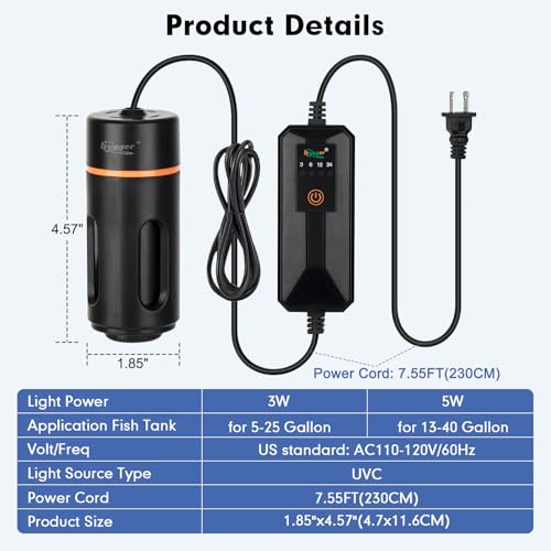 Aquarium U V Light with Timer