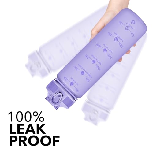 Plastic Water Bottle With Straw & Time Marker