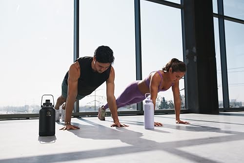 Sport Triple Insulated Water Bottle with Spout Lid and Ice Blocker