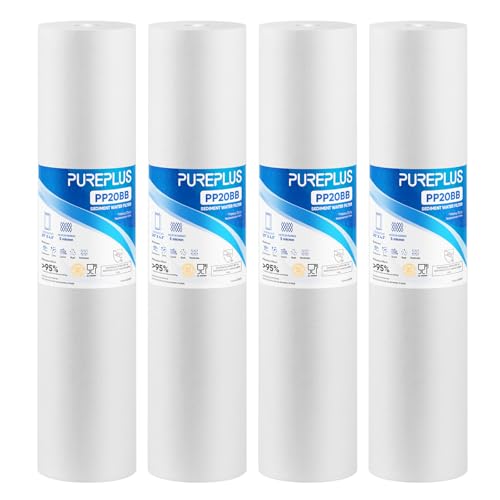 5 Micron 20" x 4.5" Whole House Sediment Home Water Filter Replacement Cartridge (4 Count)