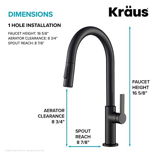 Matte Black Single Handle Pull Down Kitchen Faucet KPF