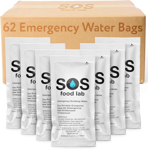 SOS Food Lab Emergency Water Pouches (62 Count)