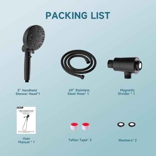 5" Filtered Handheld Shower Head with 10 Spray Modes