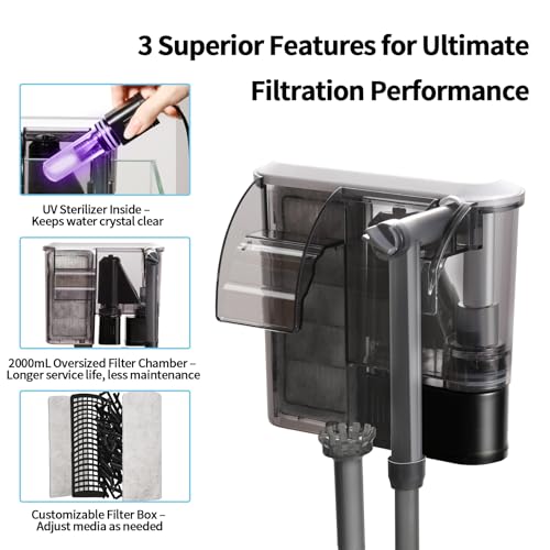 HOB Aquarium Filter with UV Sterilizer