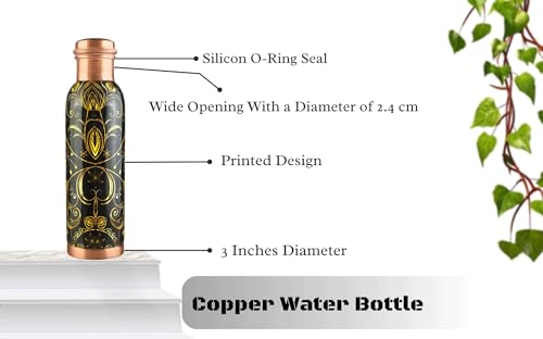 100% Handcrafted Bubble Engrave Pure Copper Water Bottle or Drinking Water
