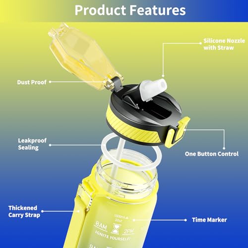 Water Bottle with Straw