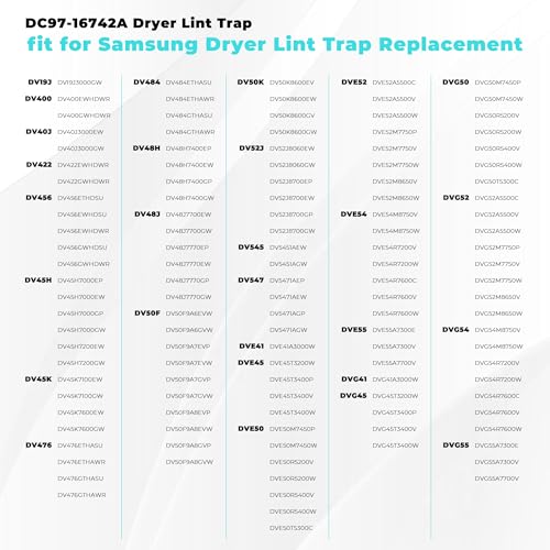 DC97 16742A Lint Trap fit for Samsung Dryer Lint Trap Screen Replacement