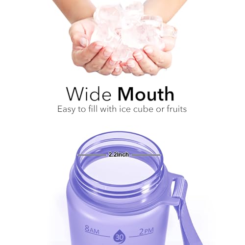 Plastic Water Bottle With Straw & Time Marker