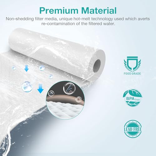 5 Micron 10" x 2.5" Whole House Sediment Water Filter Cartridge (24 Count)