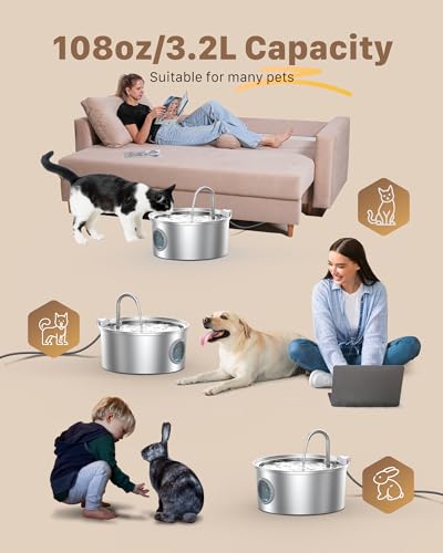 Cat Water Fountain Stainless Steel