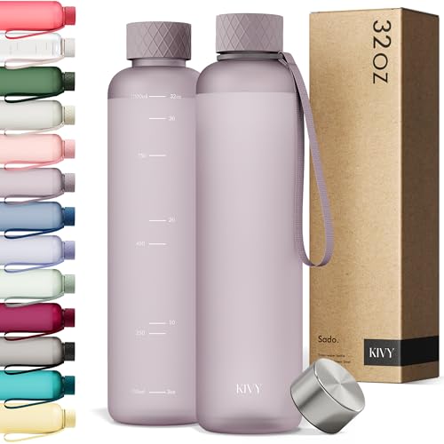 Slim Water Bottle 32oz [Lightweight & Shatterproof]