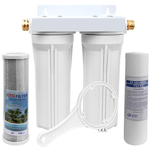 External RV Dual Water Filter System for RVs Camper Boats Marine (2 Count)