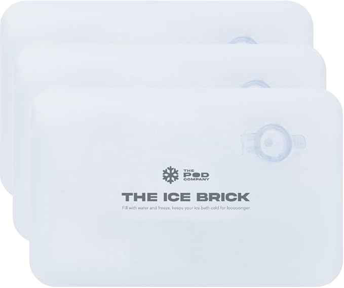 3-Pack Ice Brick, Reusable 3 lb Ice Blocks for Cold Plunge, Long-Lasting Cooling for Colder Water Longer, Durable Refillable Ice Bricks, Fill to 90% Max, The Pod Company