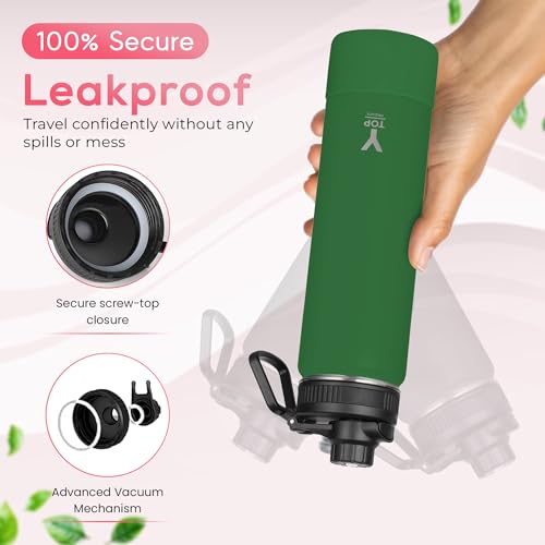 Y TOP 18 oz Insulated Water Bottle Leak Proof Spout Lid Fits in Car Cup Holder