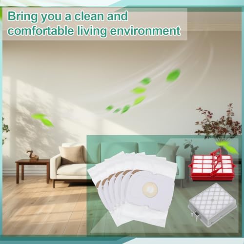 Vacuum Bag and Filter Bundle Compatible with Aerus Lux Guardian Platinum Canister Vacuum Cleaner Carbon Pre and 1 Long Life After Filter with Handle (8 Count)