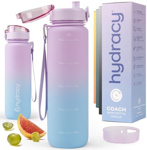 Motivational Water Bottle with Time Marker & Fruit Infuser 32 oz