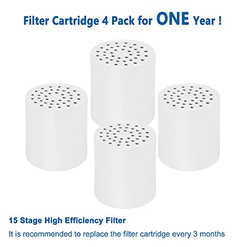 15 Stage Replacement Cartridge Universal High Output Shower Filter with VC (4 Count)