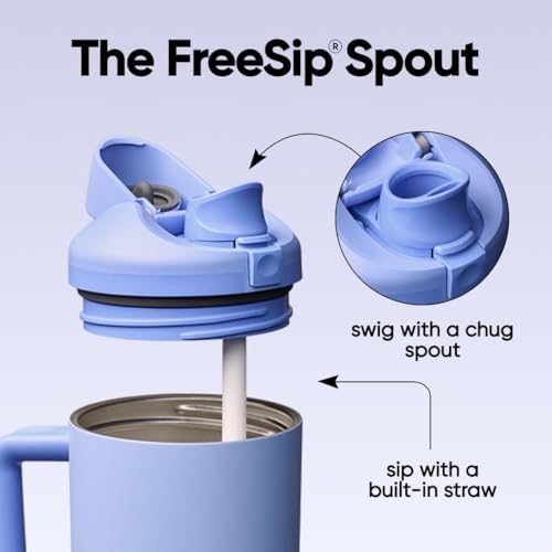 FreeSip Tumbler Stainless Steel Water Bottle 40 oz Out of the Blue