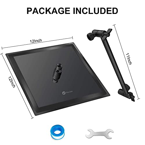High Pressure Large Stainless Steel Square Rain ShowerHead With Shower Arm Waterfall Full Body Coverage Easy to Clean and Install