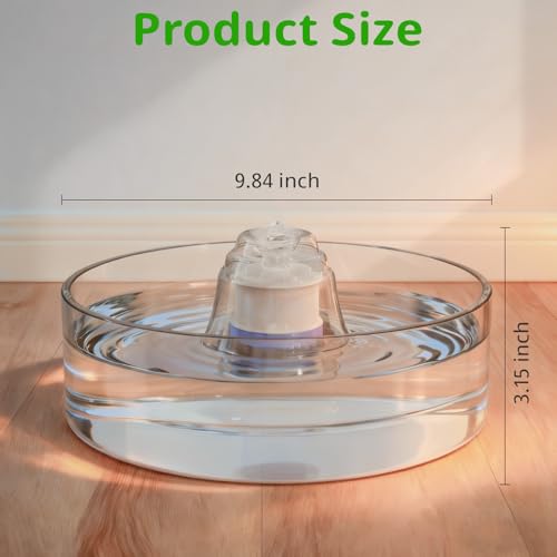 Glass Cat and Dog Water Fountain 90oz