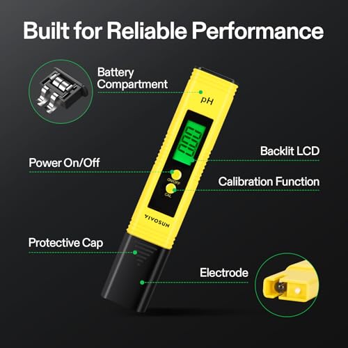 Digital pH Meter 0.01 Accuracy Pen Tester for Water Hydroponics