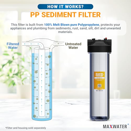 5 Micron 20 x 4.5 Whole House Sediment Filter 20 inch Well Water Filter Replacement Cartridge Compatible DGD (2 Count)