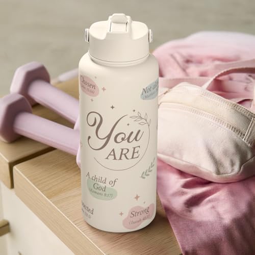 Christian Water Bottle 32oz Stainless Steel Insulated with Lid