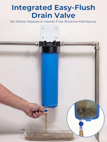 20" x 4.5" Whole House Water Filter Housing with Bottom Drain Port