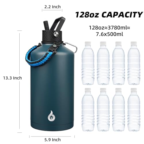 128oz Insulated Water Bottle with Straw Lid