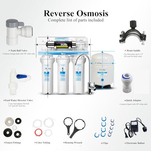 6 Stage Reverse Osmosis RO Drinking Water Filter System
