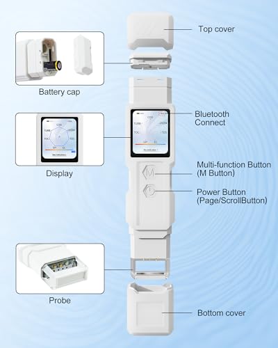 9-in-1 Smart Water Tester with APP Monitoring, Digital Water Test Kit for Turbidity, TDS, EC, Temp, Salt, GH, TOC, COD & UV275, Professional Water Tester for Drinking Water, Well, Tap & Outdoor