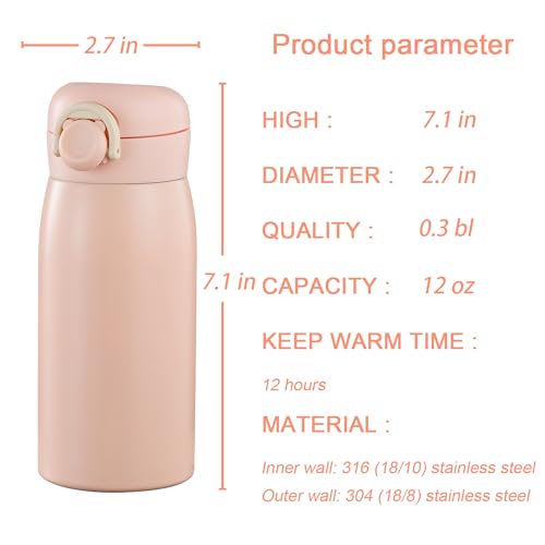 12 oz Mini Water Bottle Small Stainless Steel Thermoses