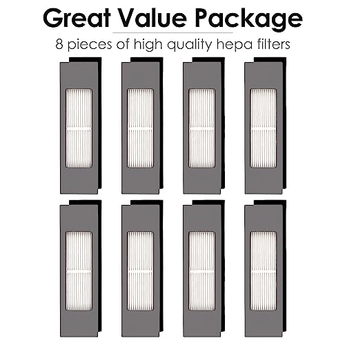 8 Pieces) N10 HEPA Filter for Ecovacs DEEBOT OZMO N10 N10 Plus 920 950 T8 AIVI Max T9 T5 N5 N7 N8+ N8 Pro Plus DX55 DX93 DJ65 Robot Vacuum, Filters Accessories, Canister Filters (8 Count)
