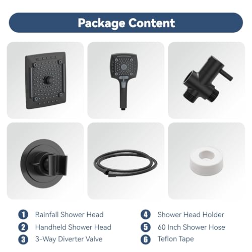Rain Shower Head with Handheld Spray