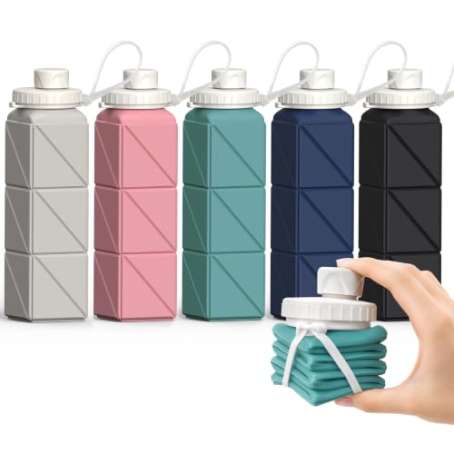 Collapsible Water Bottles 21oz (5 Count)