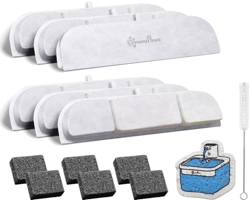 6 Packs Replacement Filters for Battery Operated Cat Water Fountain Cordless Wireless DPWFP6