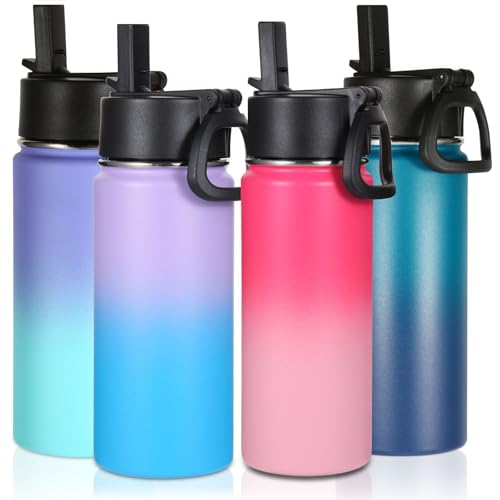 16 OZ Kids Water Bottle Bulk 4 Pack (4 Count)