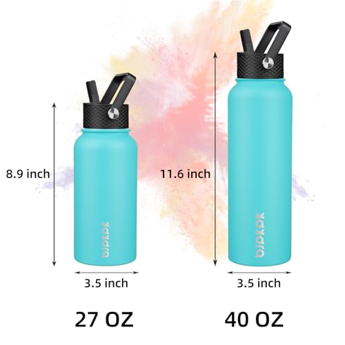 40oz Insulated Water Bottle with Straw Lid