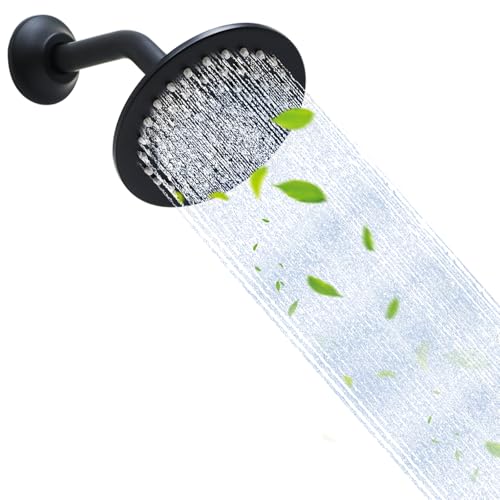 6 Inch Round Rainfall Shower Head with Stainless Steel Arm High Pressure Water Saving Anti