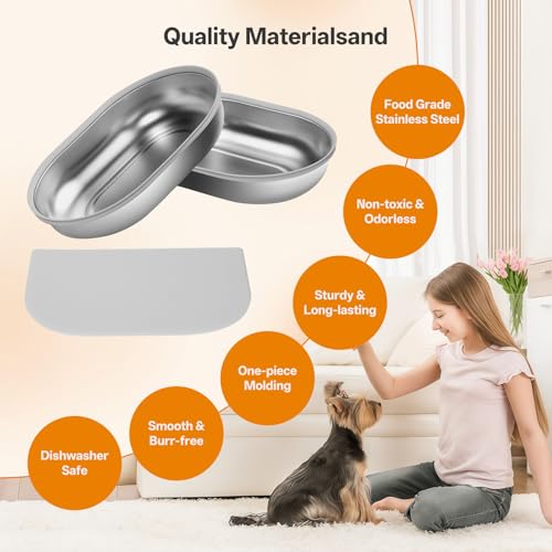 Stainless Steel Bowl for Automatic Microchip Cat Pet Feeder (3 Count)