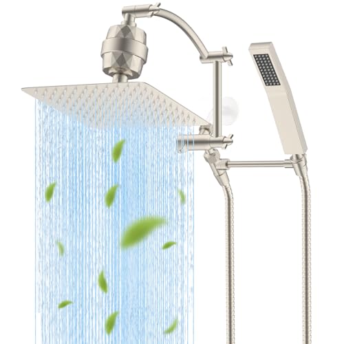 Metal 10'' Filtered Rainfall Shower Head with Handheld Combo