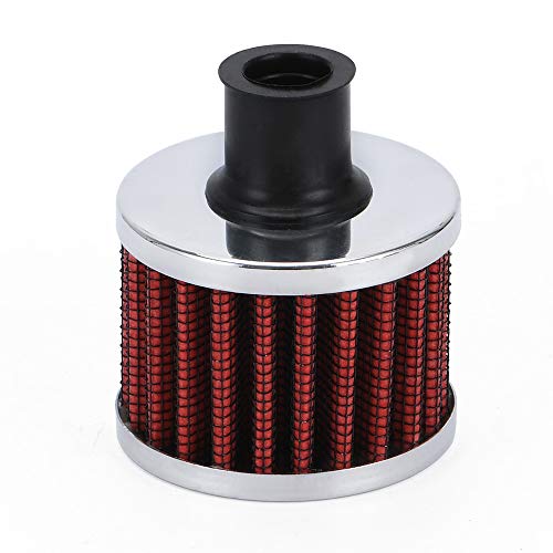 PTNHZ Universal 2 PCS 12mm Auto Cone Mini oil Air Intake Filter Crankcase Vent Valve Cover Breather Filter Flow Air Filters Red (2 Count)