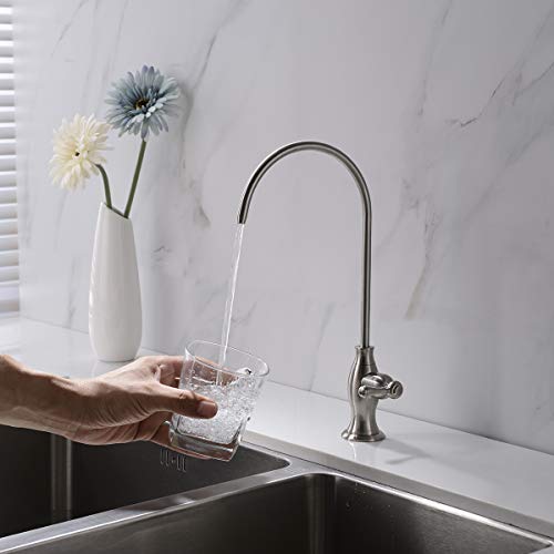 Stainless Steel Water Filter Faucet Delle Rosa Commercial Water Filtration Faucet for Under Sink Water Filter System Modern Brushed Nickel Kitchen Bar Sink Drinking Water Faucet