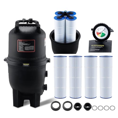 2026 PRO Cartridge Pool Filter Tank & Element for Above Ground & Inground Pools