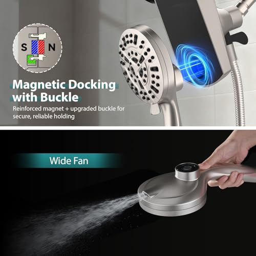 Foldable Rainfall Shower Head 9 Spray Settings
