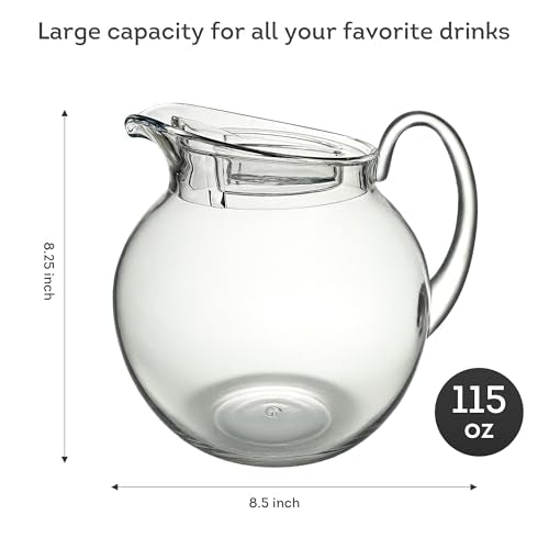 115 oz Shatterproof plastic pitcher with lid