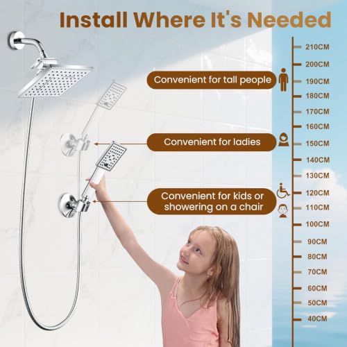 Rain Shower Head with Handheld Spray