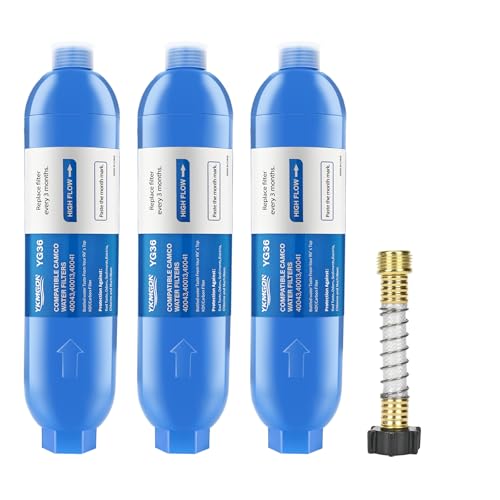 RV Inline Marine Water Filter With Flexible Hose Protector (3 Count)